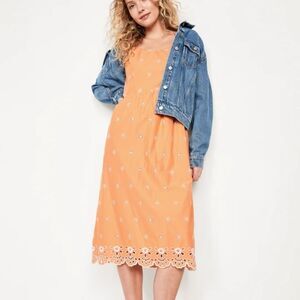 Fit Flare Eyelet Midi Dress Women 2x Plus New Tags Casual Summer Boho Sundress